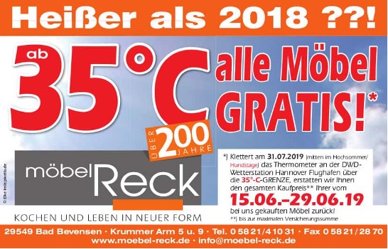 Conditional Rebate Wetter-Promotion Möbelhaus