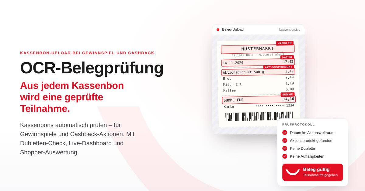 OCR-Belegprüfung: Kassenbon wird automatisch ausgelesen und geprüft – Prüfprotokoll mit Ergebnis „Beleg gültig“